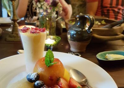 Poached fruit desert
